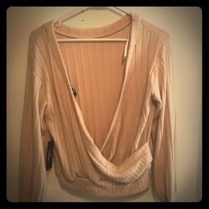 Lulus wrap sweater light pink xs
